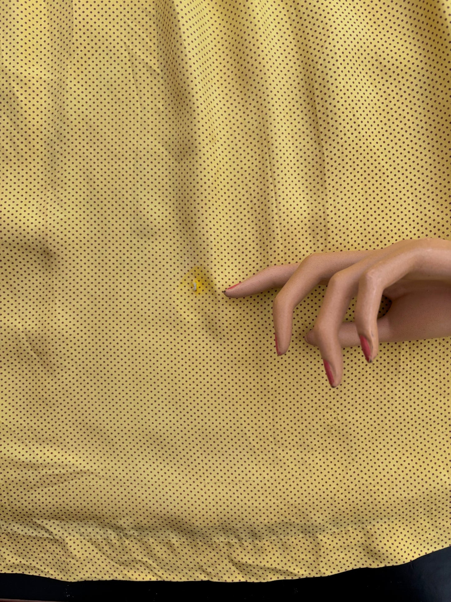 XS | 1940s Yellow Polka Dot Rayon Dress