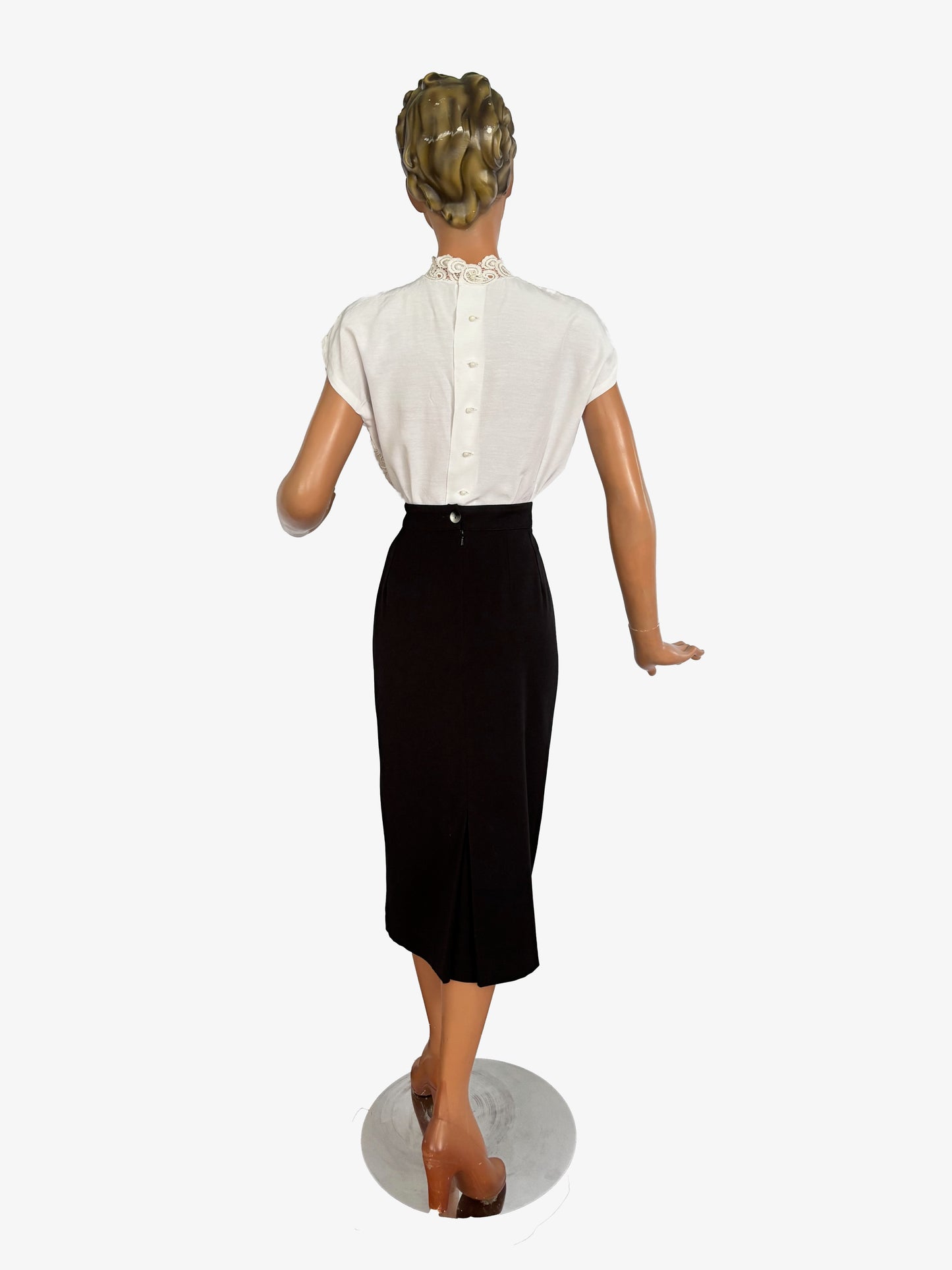 L | 1940s 1950s Lace Top