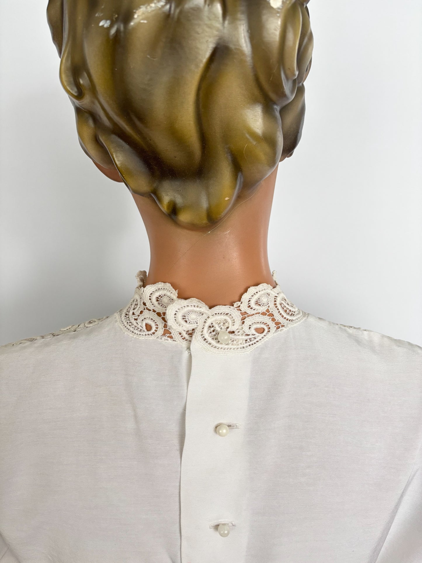 L | 1940s 1950s Lace Top