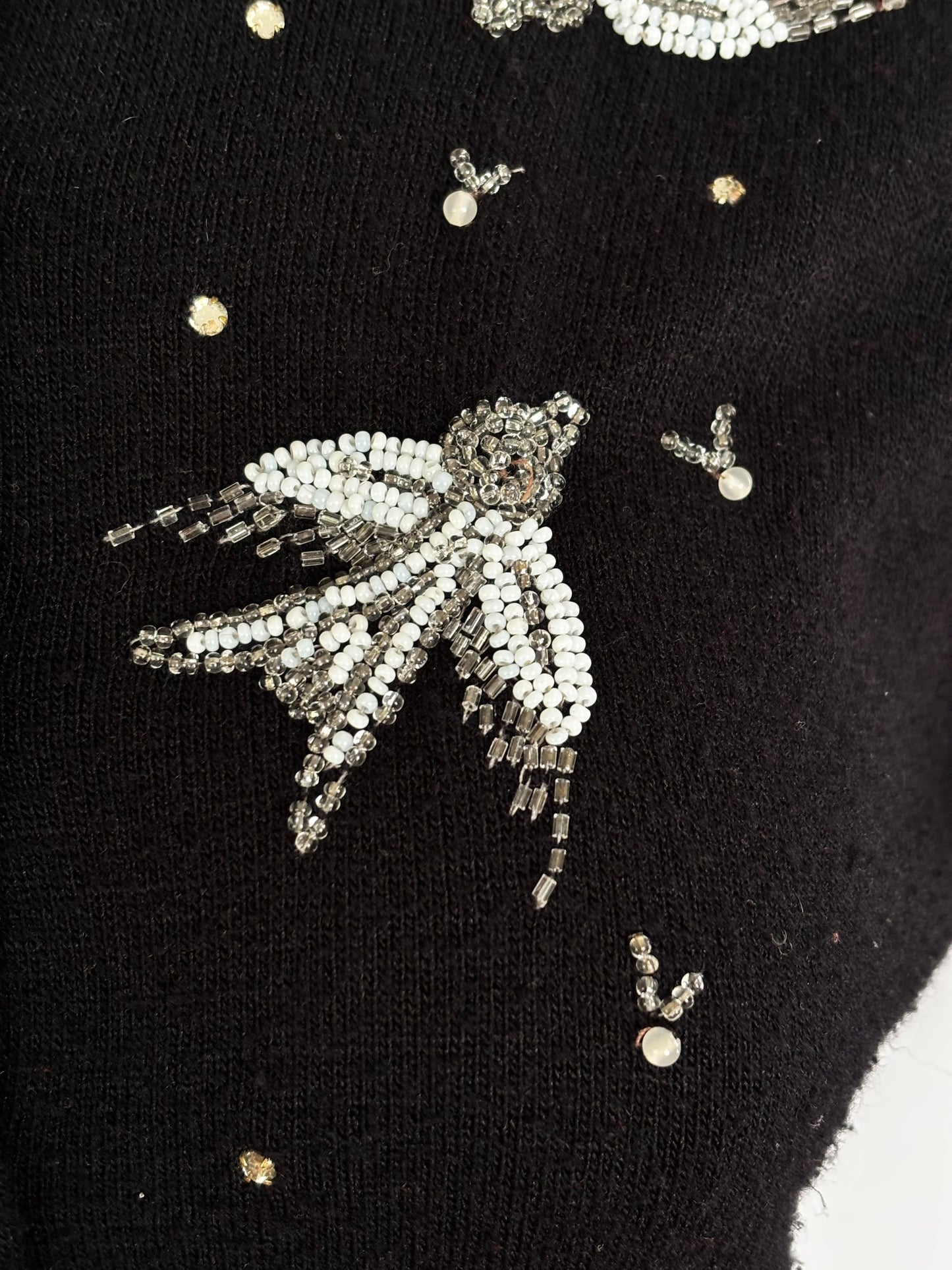 S | Late 1950s Beaded Bird Cardigan