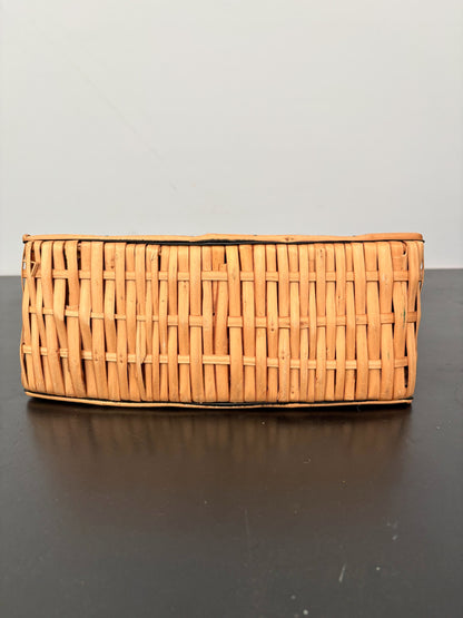 1960s/70s Madeira Embroidered Bamboo Handbag