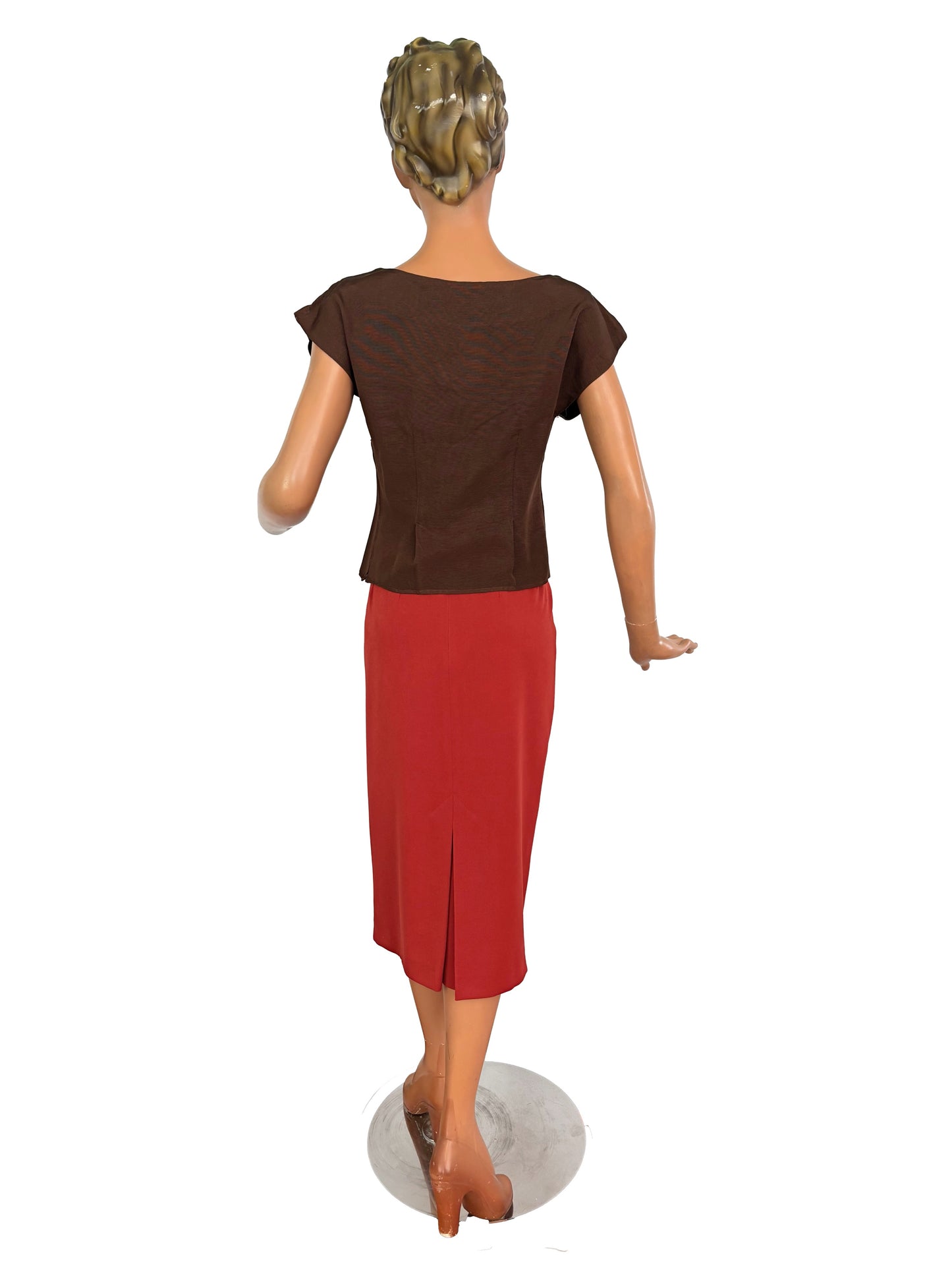 XS/S | 1940s Brown Faille Sequin Top