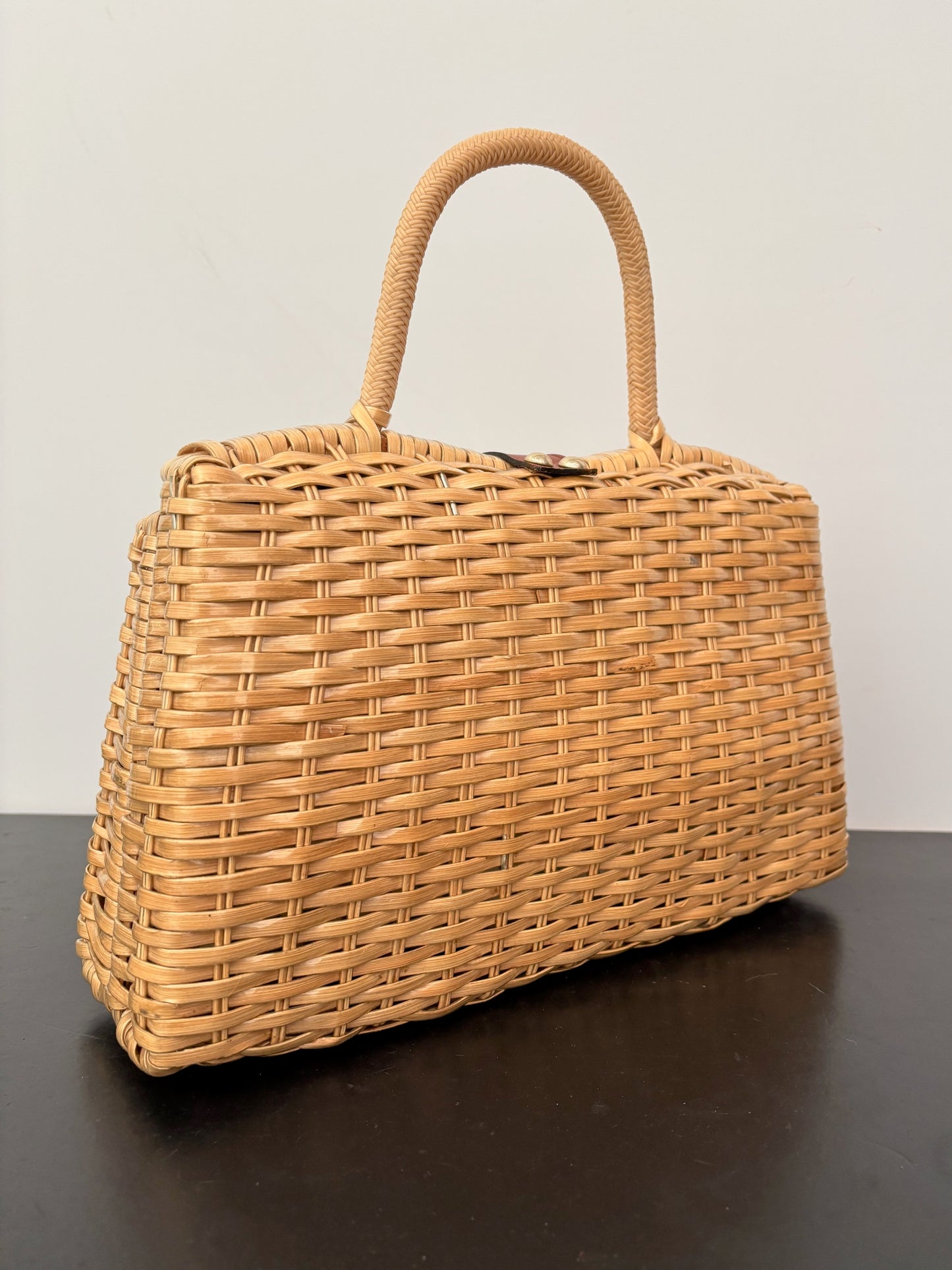 1960s Hong Kong Woven Plastic Handbag