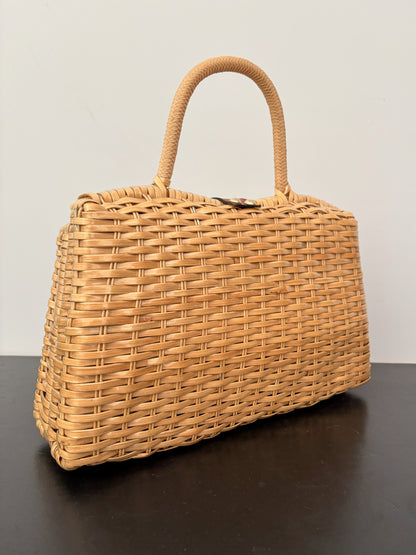 1960s Hong Kong Woven Plastic Handbag