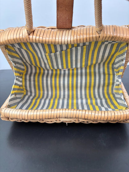 1960s Hong Kong Woven Plastic Handbag