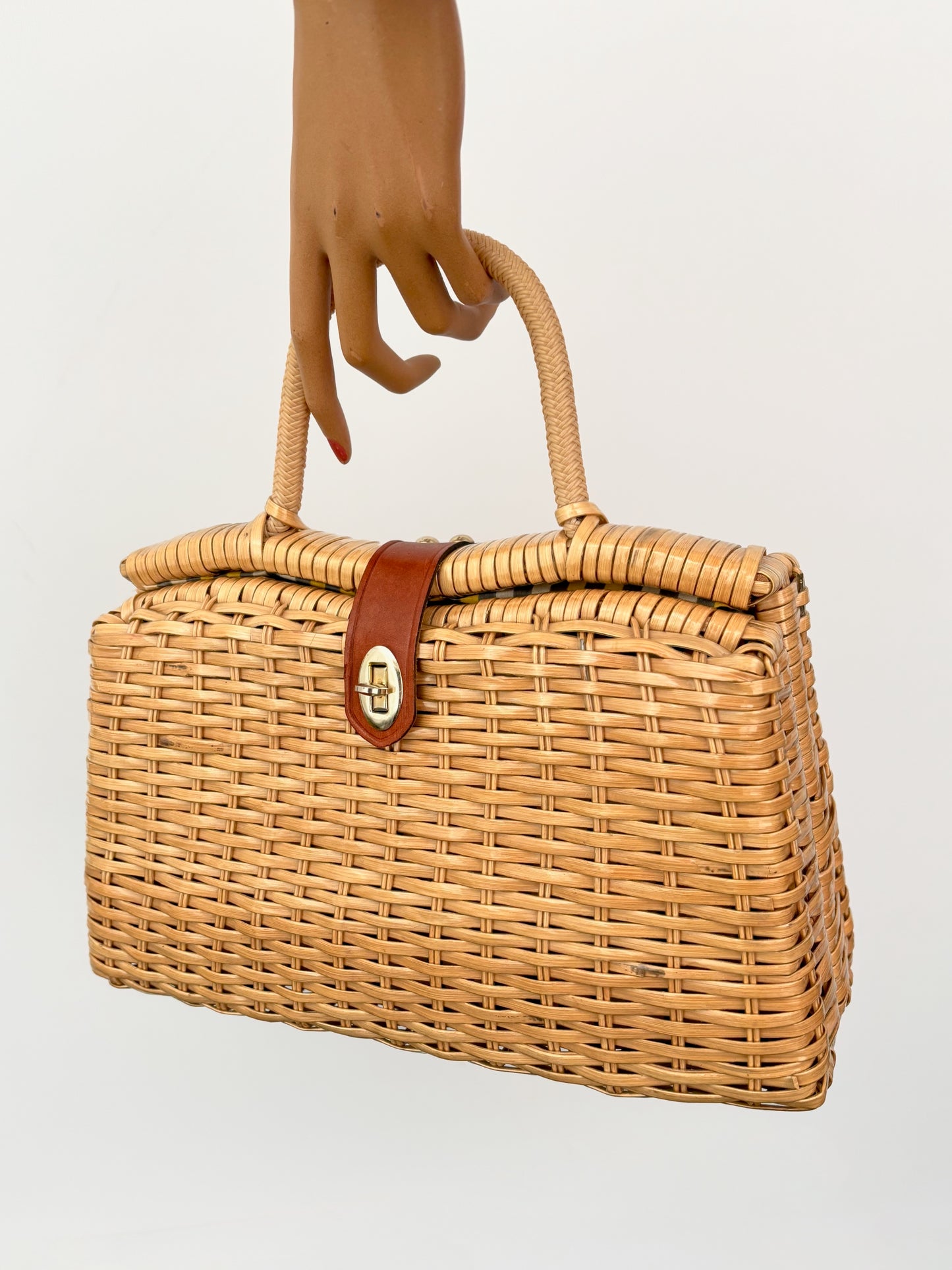 1960s Hong Kong Woven Plastic Handbag