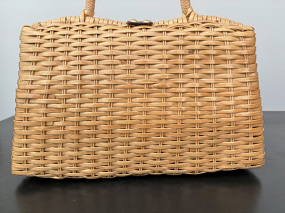 1960s Hong Kong Woven Plastic Handbag
