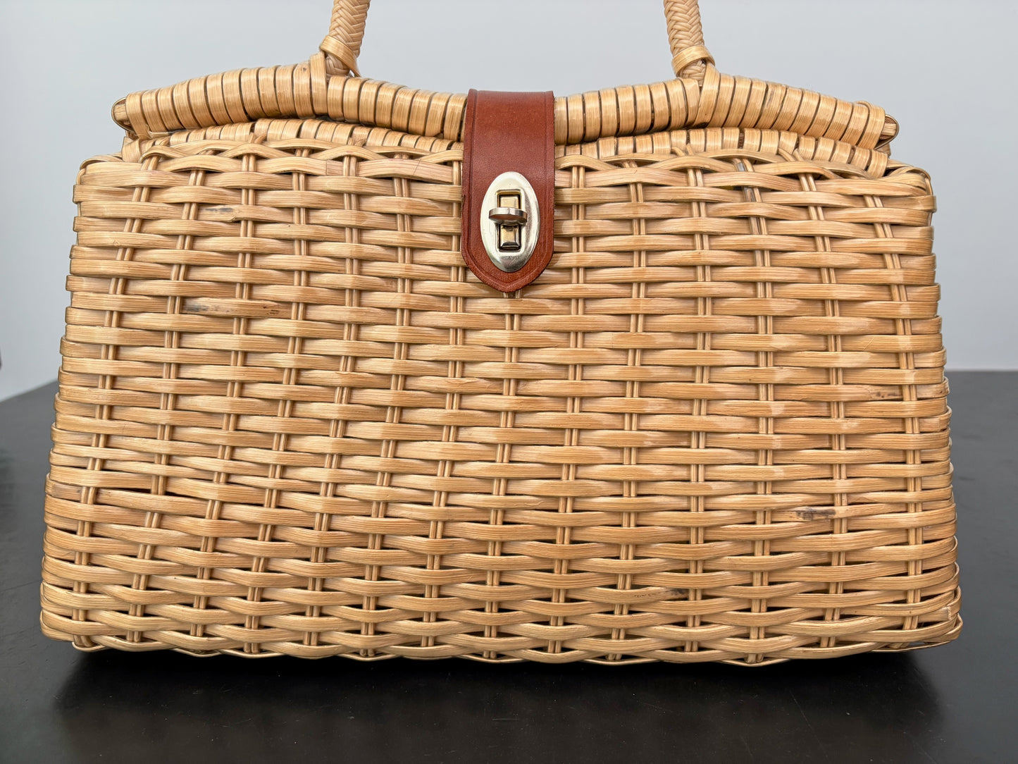 1960s Hong Kong Woven Plastic Handbag