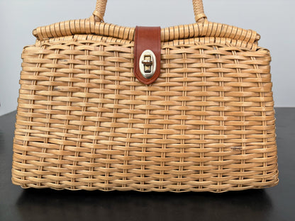 1960s Hong Kong Woven Plastic Handbag