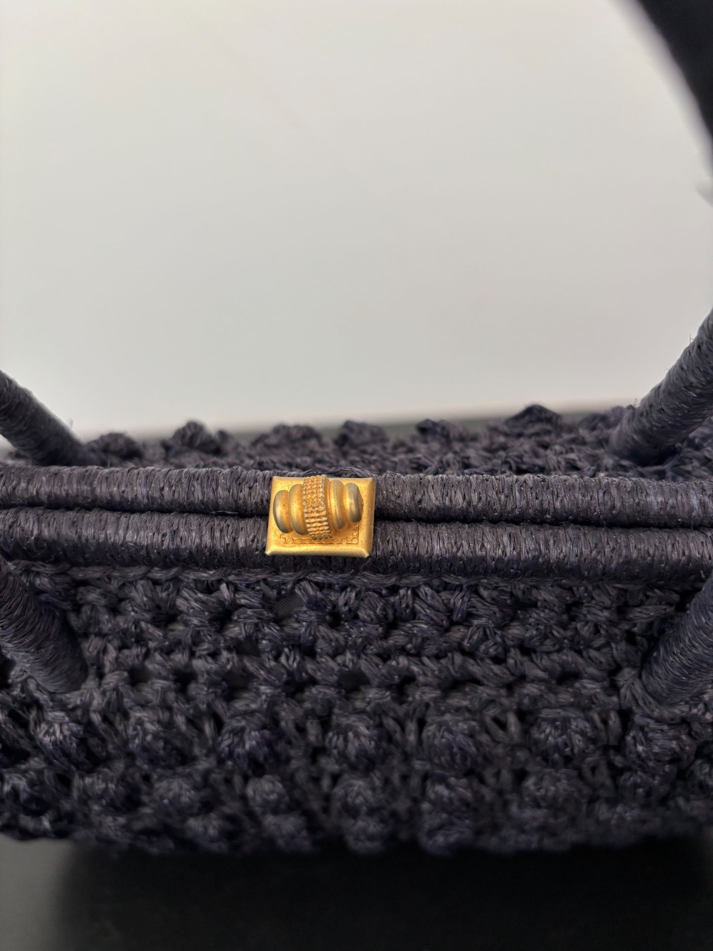 1950s/60s Dark Blue Crochet Wool Handbag