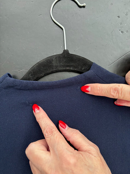 2XL 3XL | 1940s Navy Blue Wool Dress