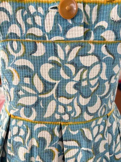 M | 1950s/60s Blue & White Cotton Sundress