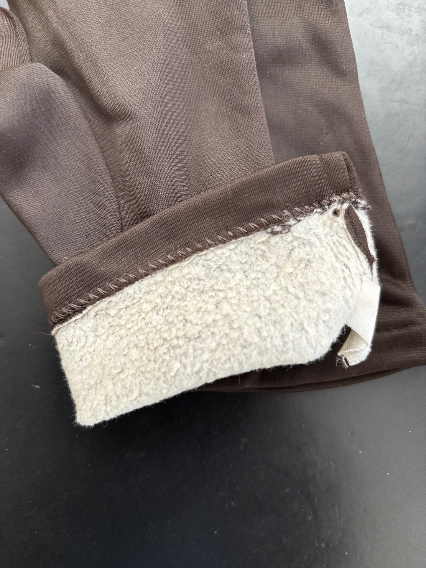 1950s 1960s Deadstock Dark Brown Nylon Gloves | Size 7
