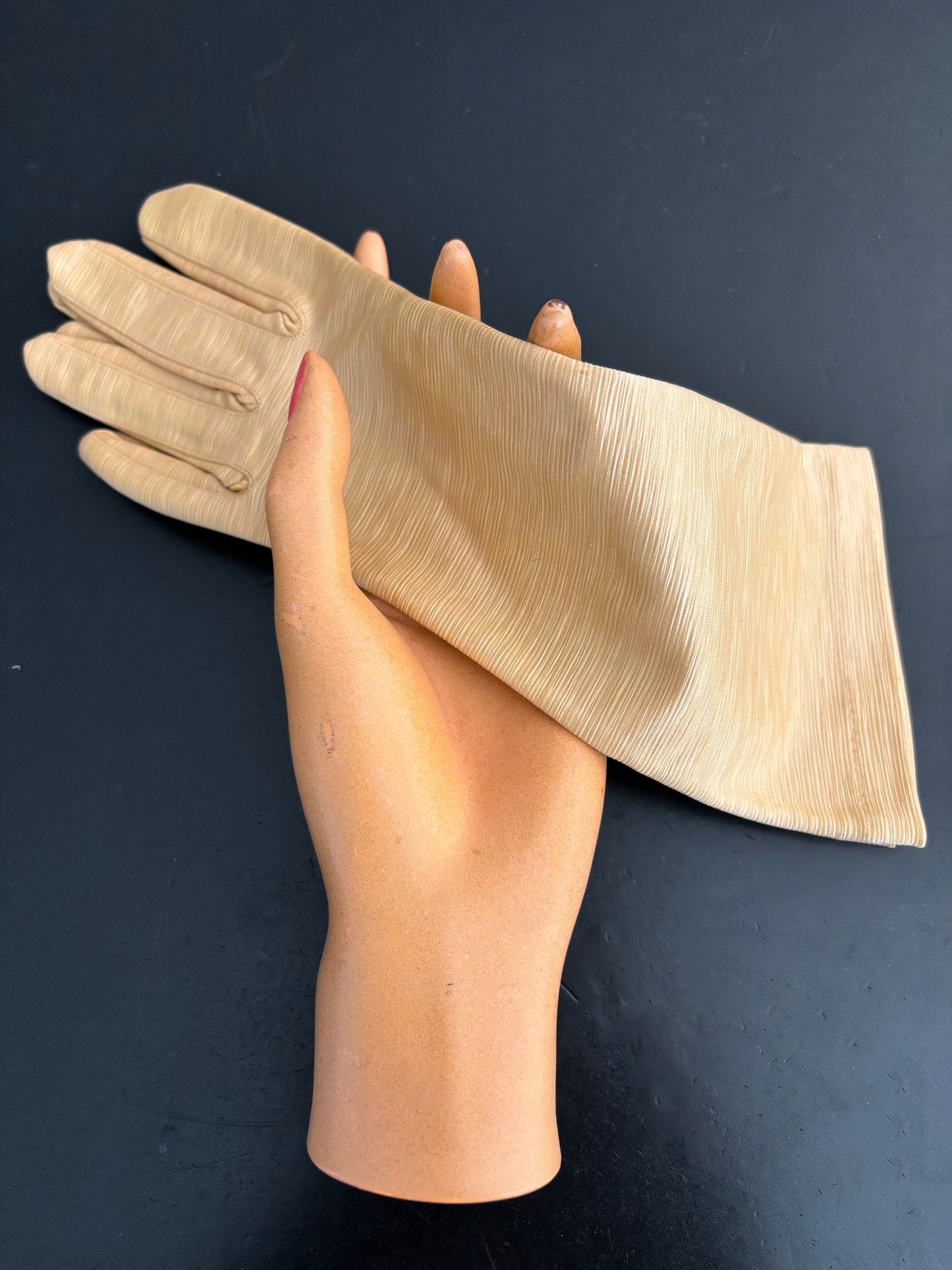 Deadstock 1950s Becopa Gold Evening Gloves | Size 6 1/2