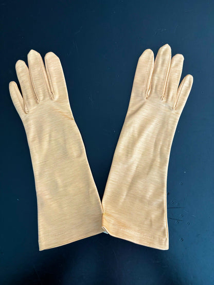 Deadstock 1950s Becopa Gold Evening Gloves | Size 6 1/2