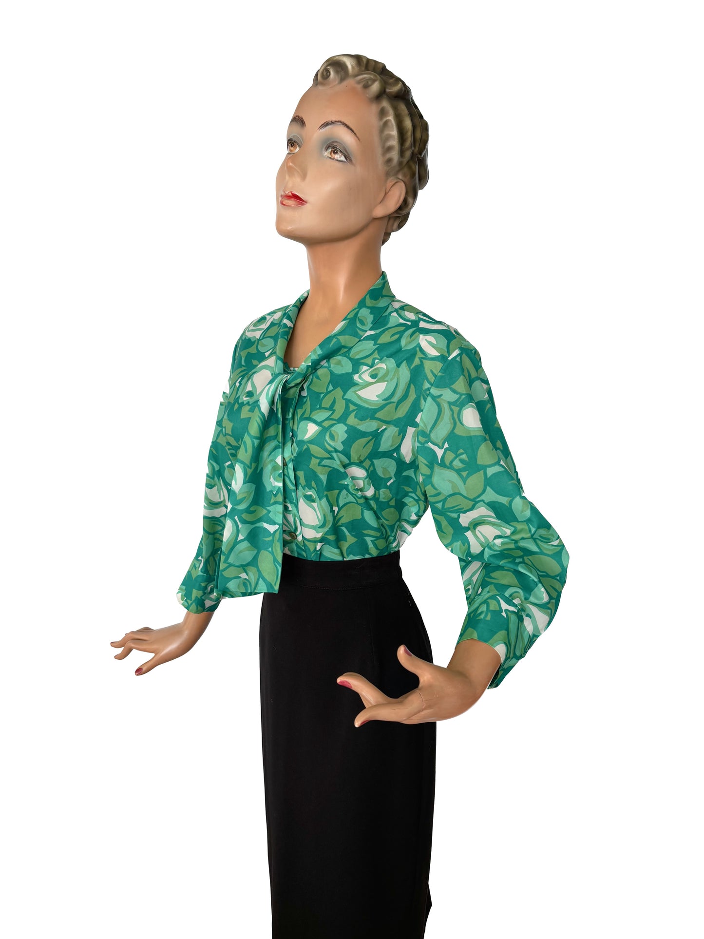 1960s Pussy Bow Blouse | XXL