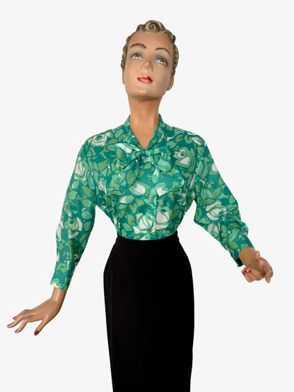 1960s Pussy Bow Blouse | XXL