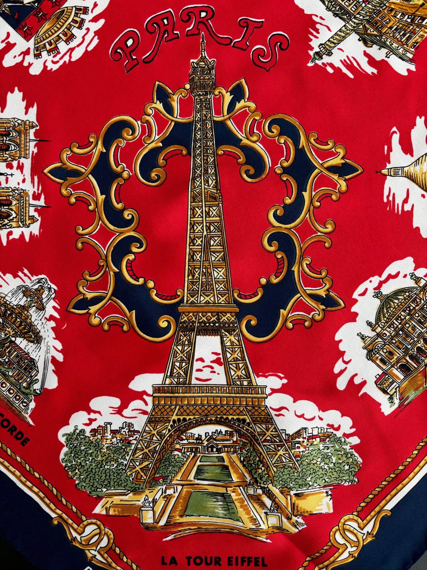 Vintage Lahmy Paris Souvenir Scarf
