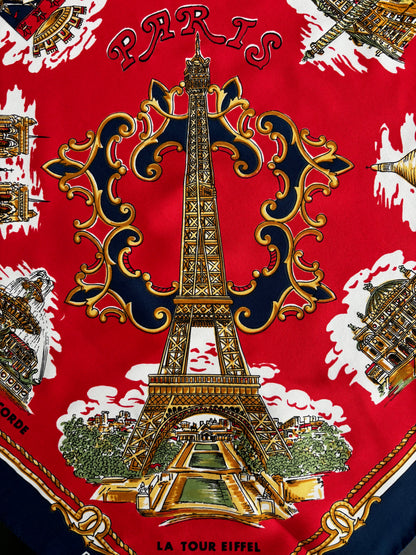Vintage Lahmy Paris Souvenir Scarf