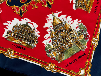 Vintage Lahmy Paris Souvenir Scarf