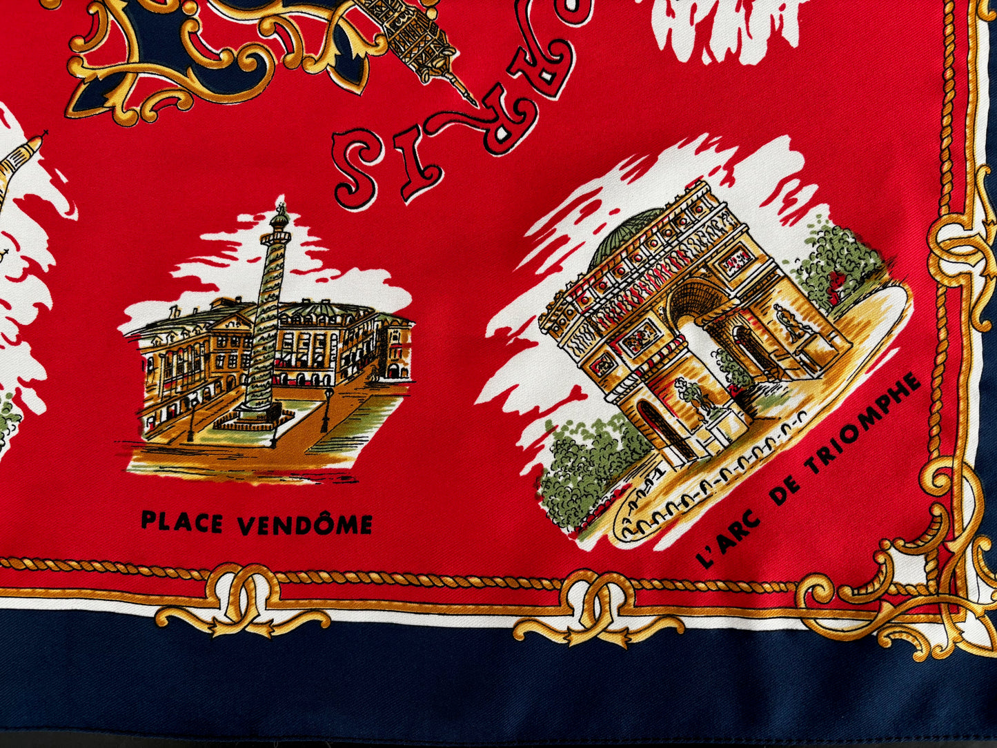 Vintage Lahmy Paris Souvenir Scarf