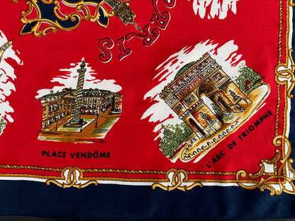 Vintage Lahmy Paris Souvenir Scarf