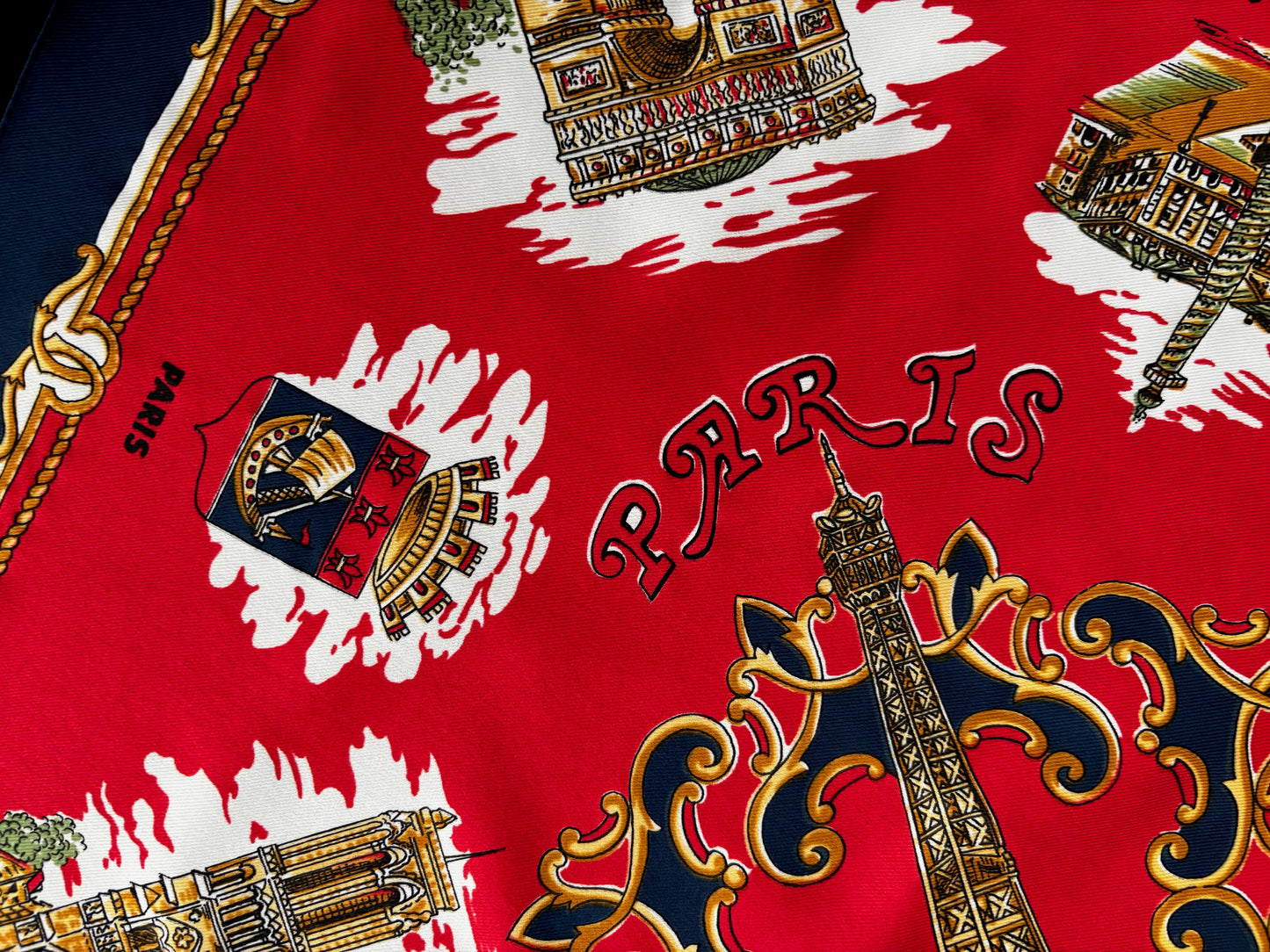 Vintage Lahmy Paris Souvenir Scarf