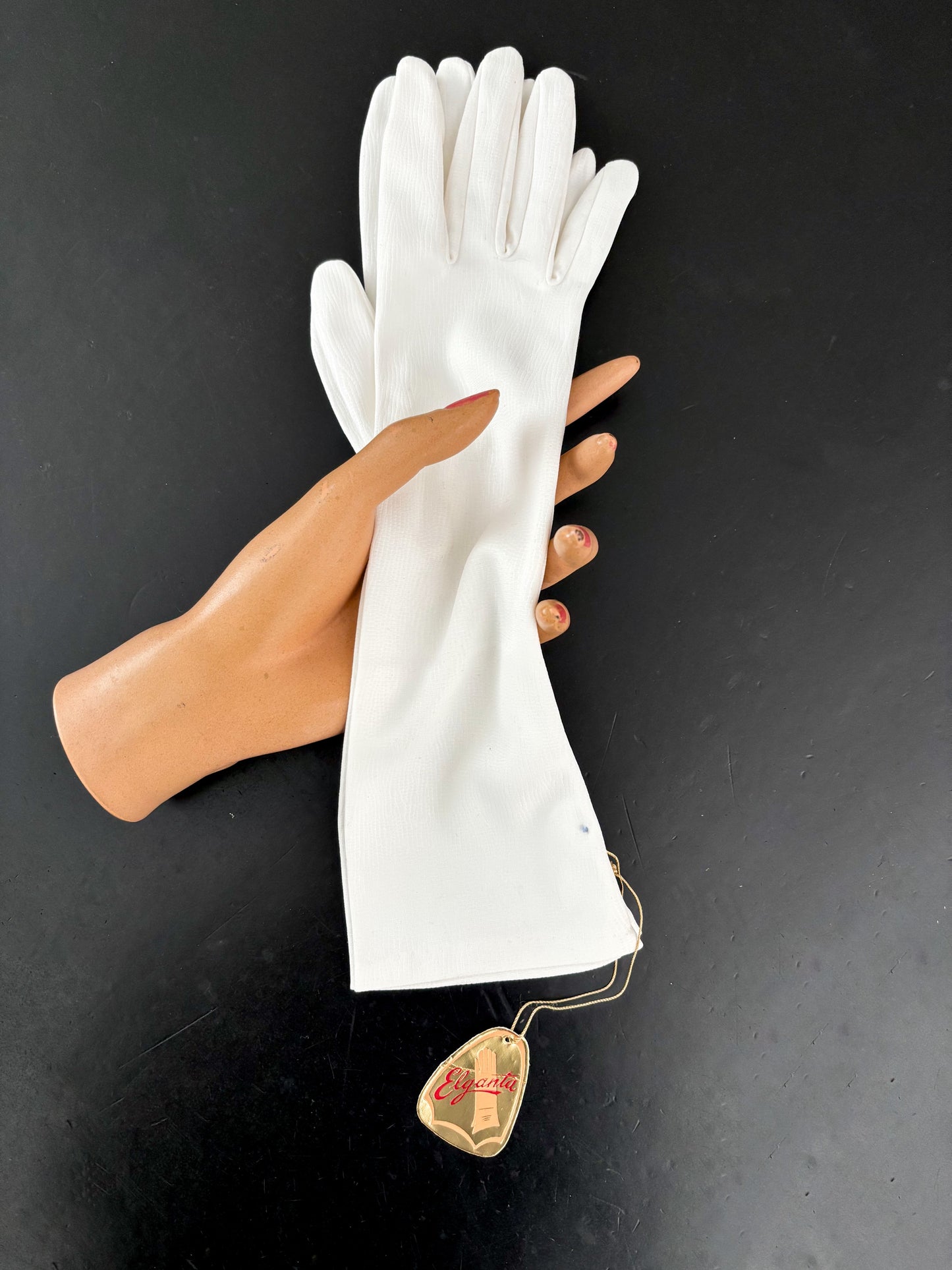 Deadstock 1950s Elganta Structured Evening Gloves | Size 8