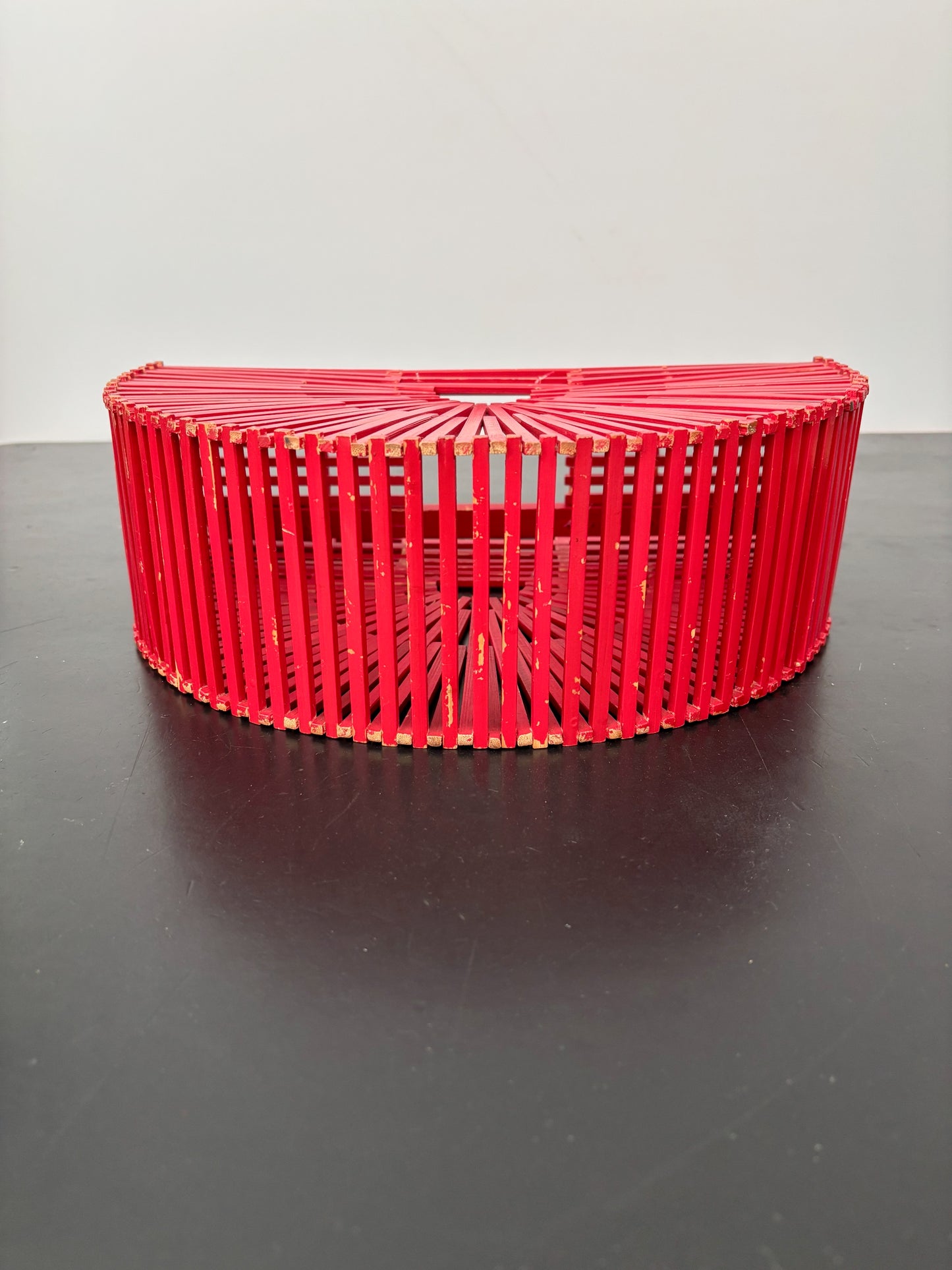 1960s Red Bamboo Slat Handbag