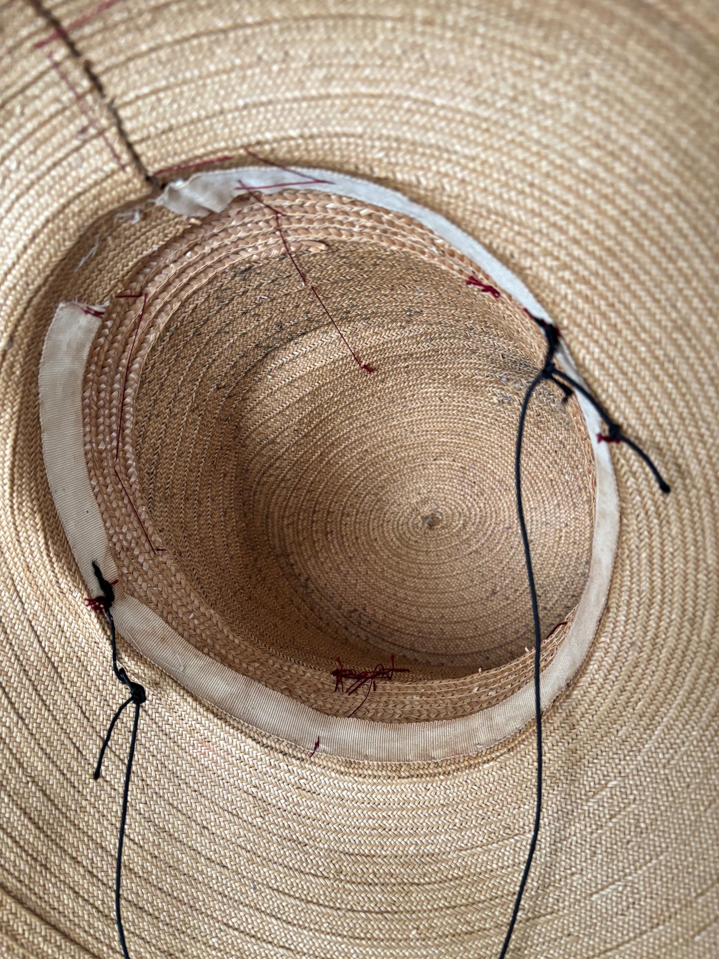 1930s/40s Straw Chimney Hat With Flowers and Veil