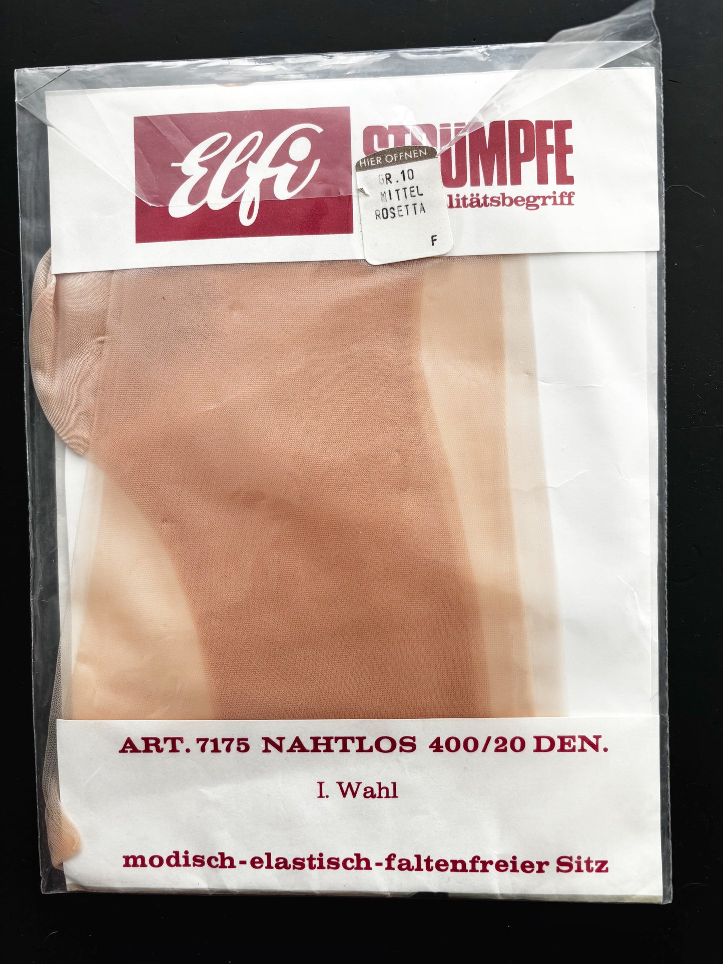 Vintage Seamless Nylon Stockings Size 10 Elfie