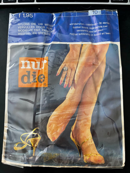 Vintage Seamless Nylon Stockings Size 10 Nur Die