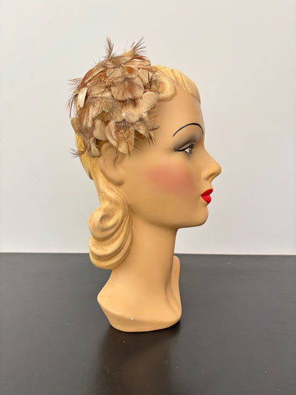 1940s/50s Christine Originals Feather Half Hat
