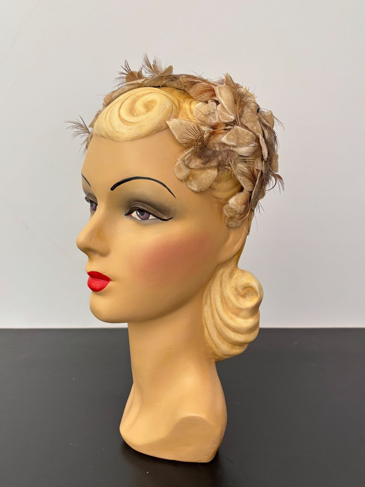 1940s/50s Christine Originals Feather Half Hat