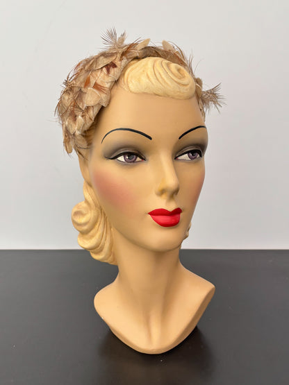 1940s/50s Christine Originals Feather Half Hat