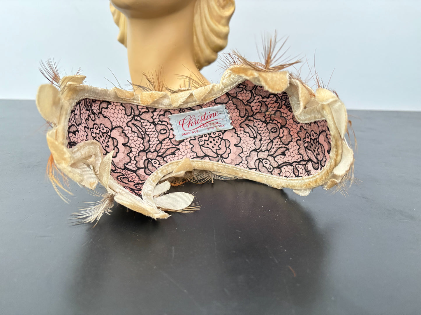 1940s/50s Christine Originals Feather Half Hat