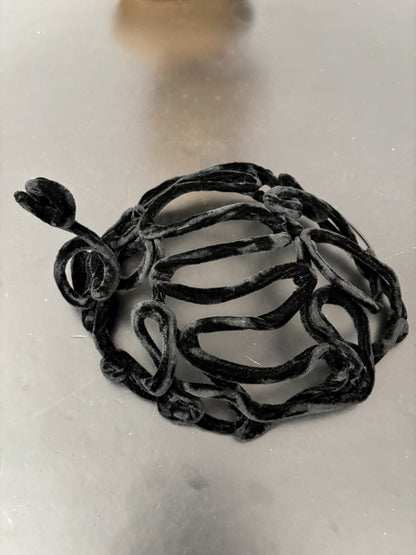 1940s/50s Black Velvet Wirework Fascinator