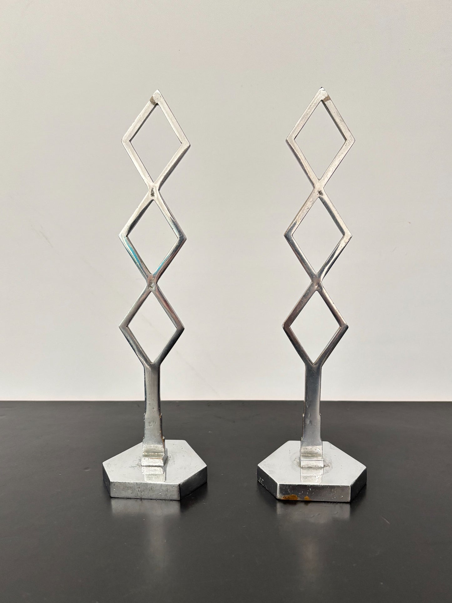 Pair of 1930s Art Deco Chrome Hat Stands