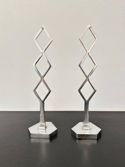 Pair of 1930s Art Deco Chrome Hat Stands