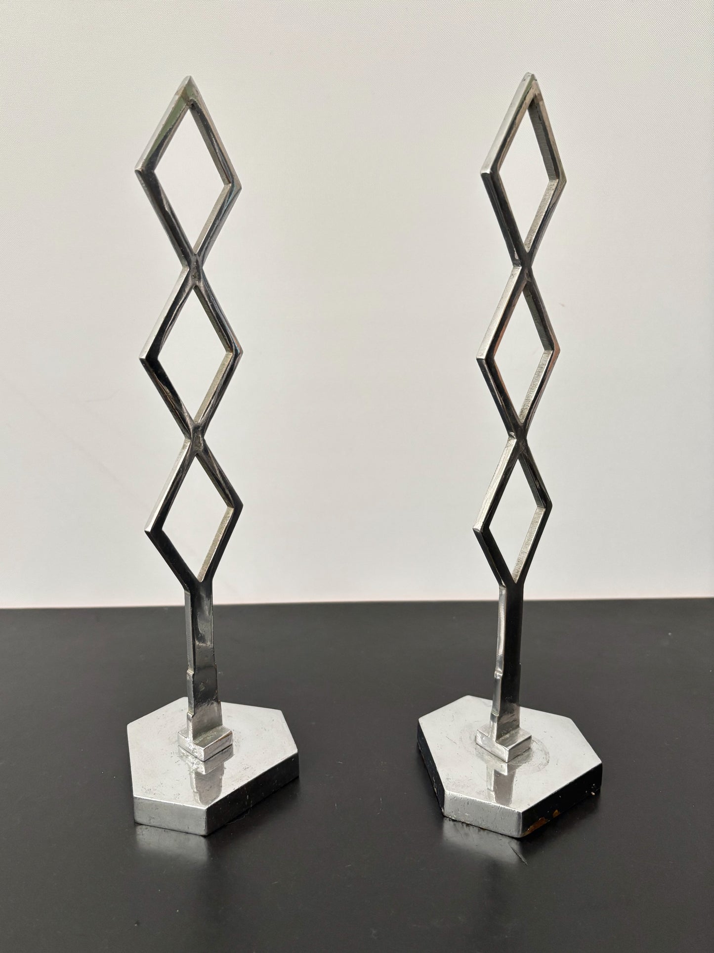 Pair of 1930s Art Deco Chrome Hat Stands