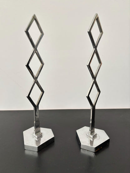 Pair of 1930s Art Deco Chrome Hat Stands