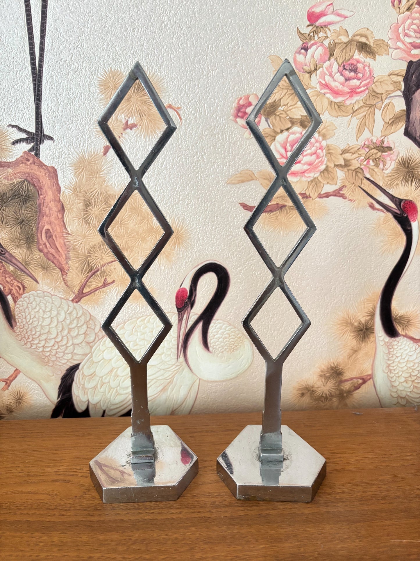 Pair of 1930s Art Deco Chrome Hat Stands