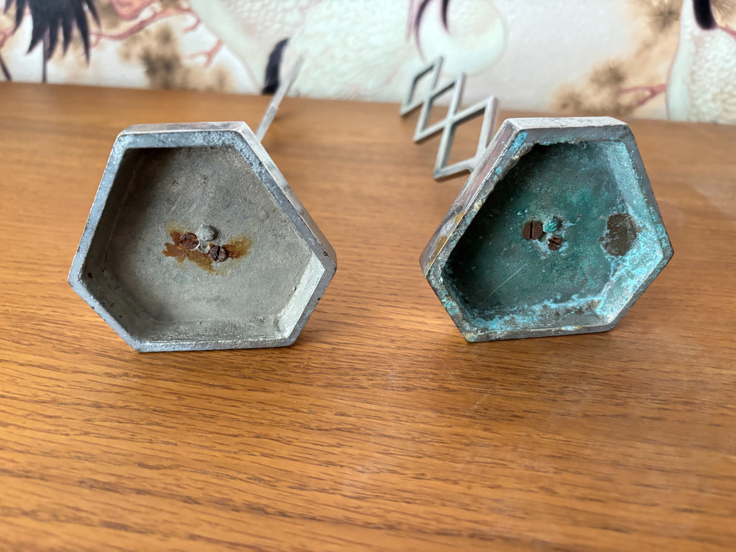 Pair of 1930s Art Deco Chrome Hat Stands