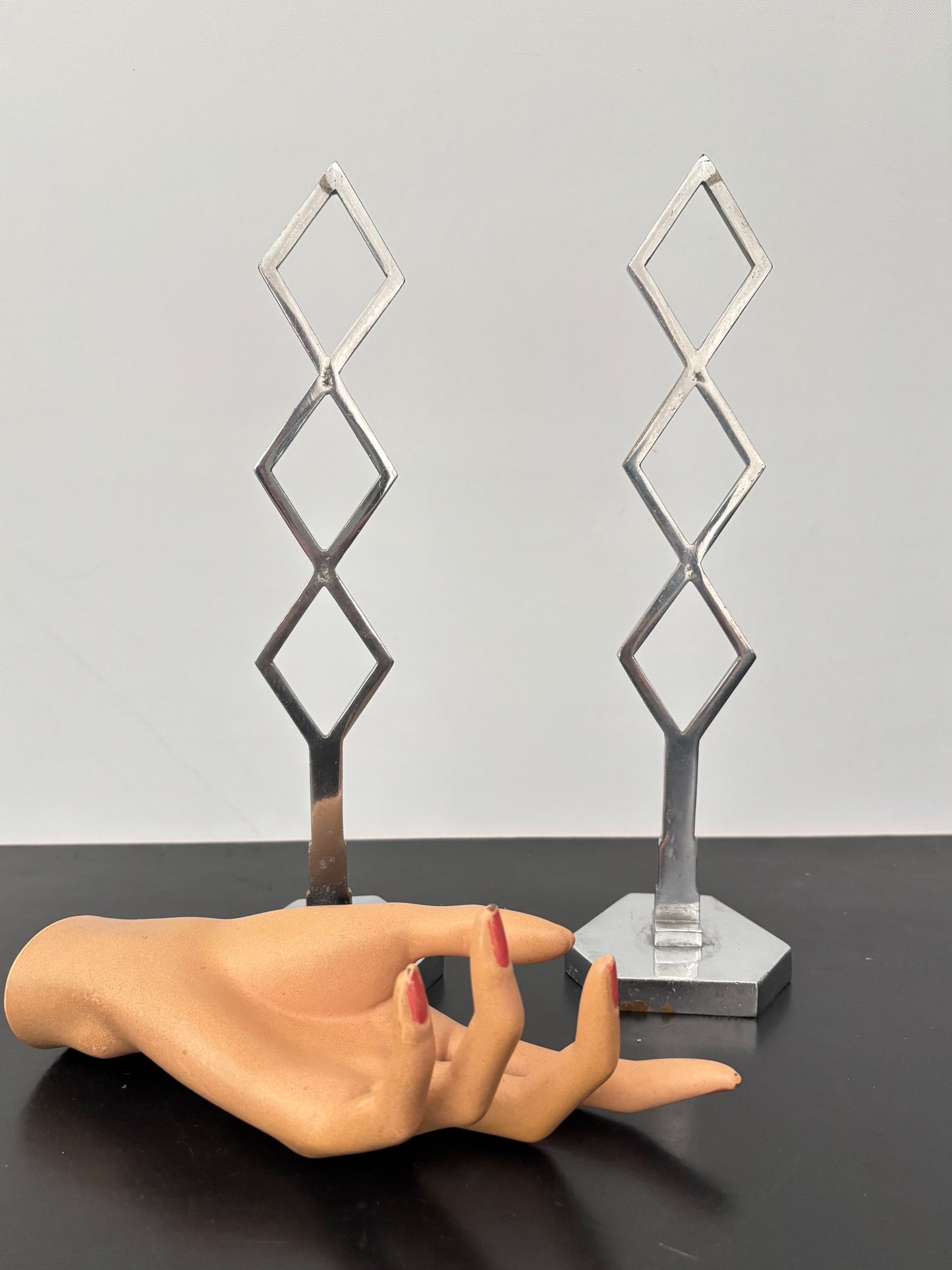 Pair of 1930s Art Deco Chrome Hat Stands