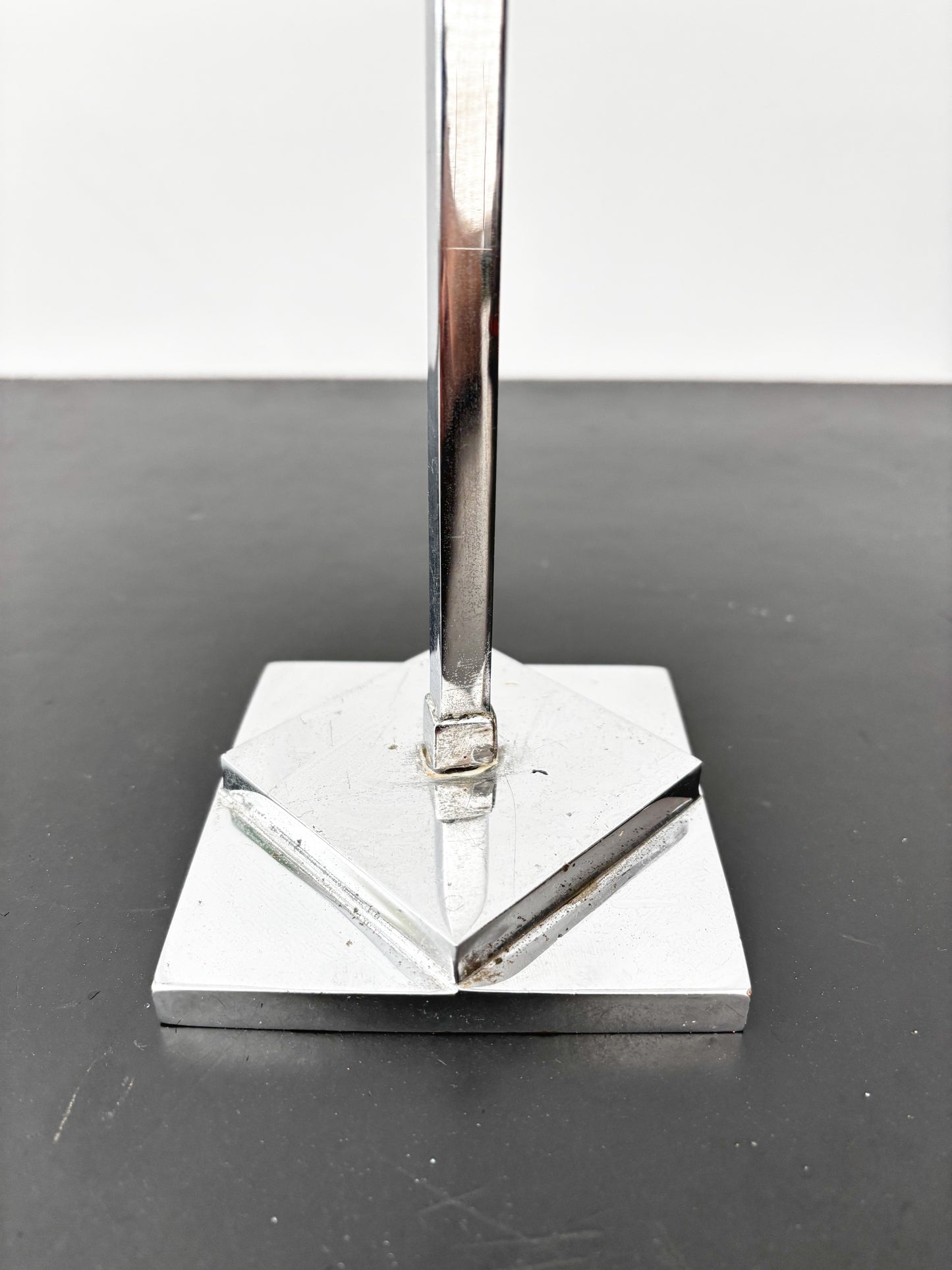 Art Deco Metal Hat Stand With Wooden Top, Adjustable 36–62 cm / 14–24.5"
