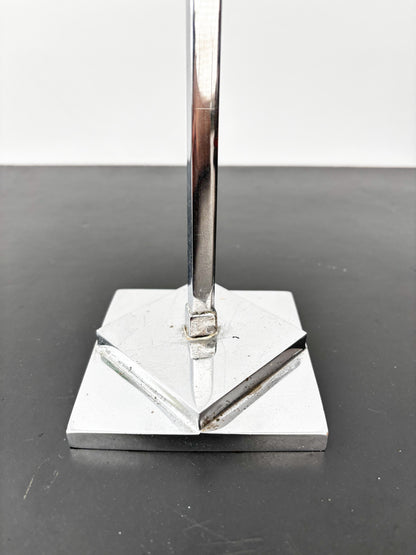 Art Deco Metal Hat Stand With Wooden Top, Adjustable 36–62 cm / 14–24.5"