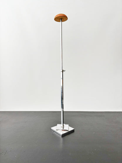 Art Deco Metal Hat Stand With Wooden Top, Adjustable 36–62 cm / 14–24.5"