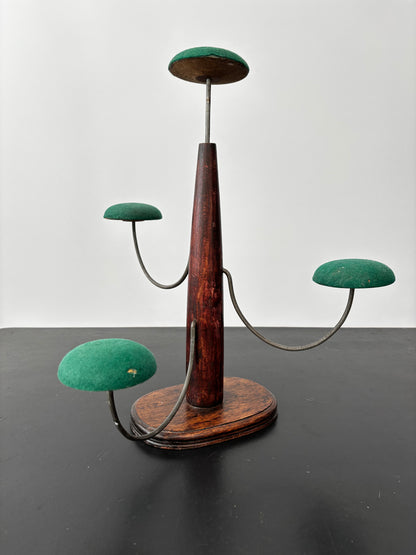 Art Deco Multi-Arm Hat Stand With Green Felt Pads, 1920s–1930s