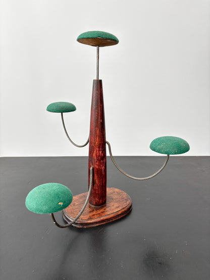 Art Deco Multi-Arm Hat Stand With Green Felt Pads, 1920s–1930s