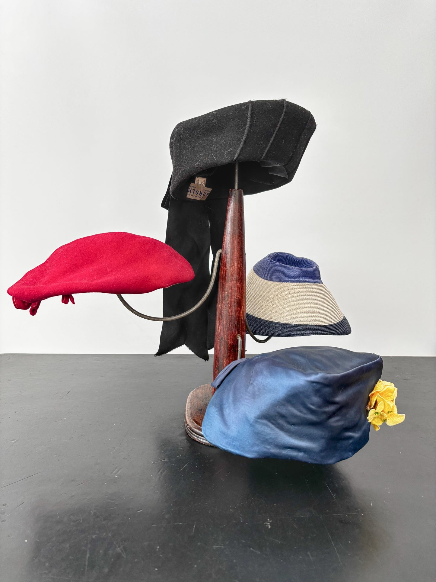 Art Deco Multi-Arm Hat Stand With Green Felt Pads, 1920s–1930s